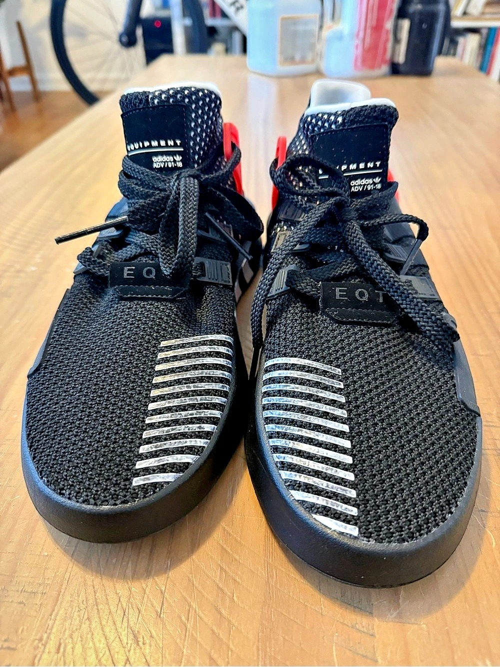 adidas EQ21 Run Running Shoes Black & Red US 9 Like New
